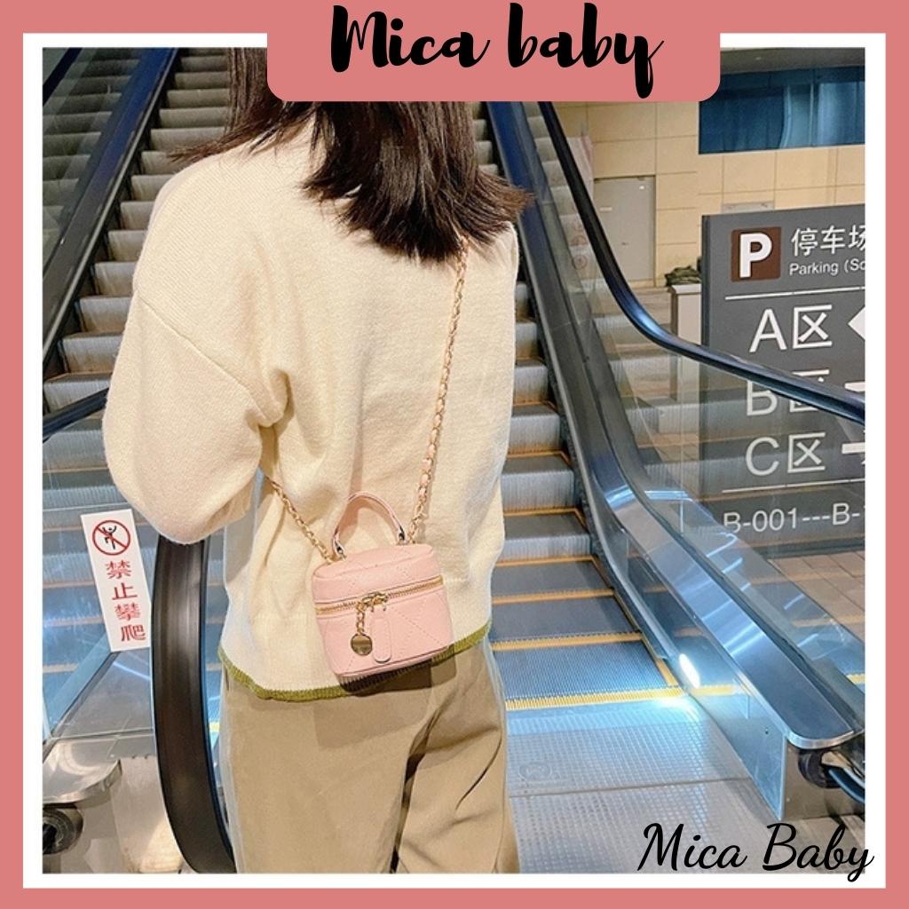 Túi xách nữ mini deo chéo kiểu hộp cặp lồng da trần trám thời trang Mica baby TC03