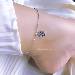 LẮC CHÂN CỎ BỐN LÁ BẠC 925