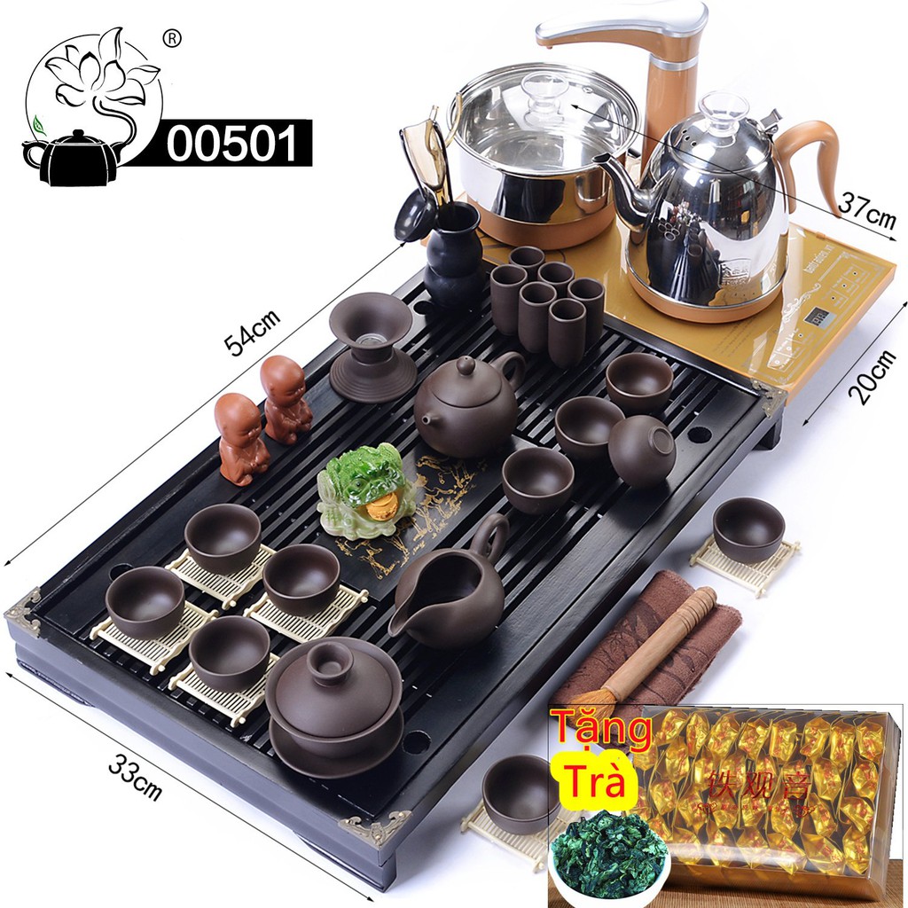 【bếp điện bảo hành 12 tháng 】Bàn trà điện thông minh bàn gỗ mặt đá ấm chén gốm sứ tử sa để phòng khách - Mã : 005011-071