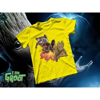 Áo thun Cotton Unisex - Movie - Groot - Groot và rocket