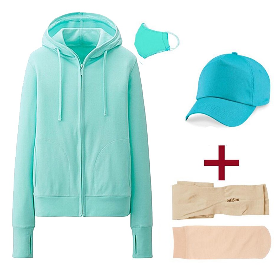 Bộ Áo Chống Nắng Nữ Kèm Khẩu Trang + Mũ Lưỡi Trai + Găng Tay + Tất ( Nhiều màu) | BigBuy360 - bigbuy360.vn