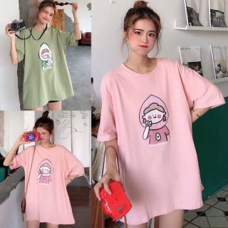 Áo thun tay lỡ Unisex cô bé☺