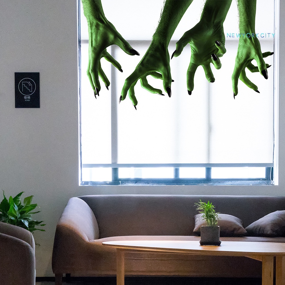 Decal dán tường Họa Tiết Halloween Kinh Dị 5 Tay Cầm