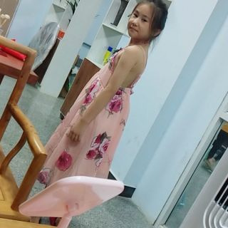 Váy maxi đi biển cho bé gái