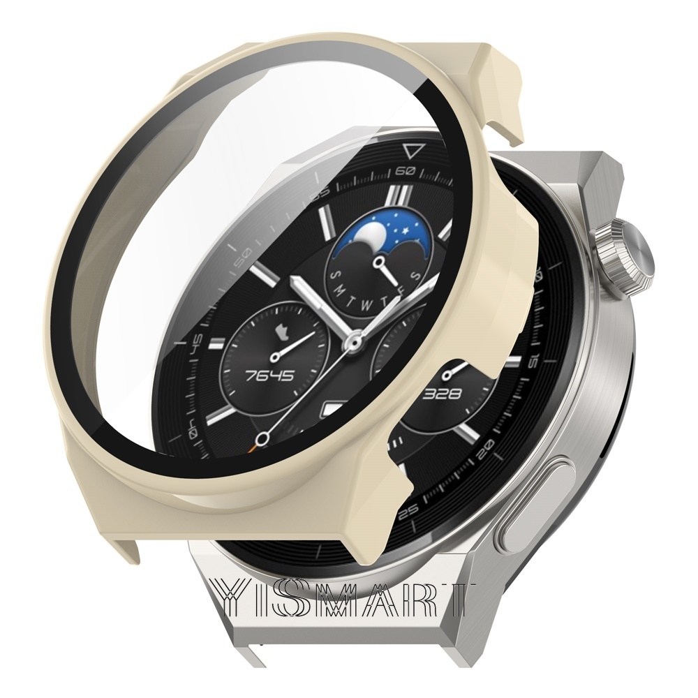 Ốp Bảo Vệ Bằng PC Cứng + Kính Cường Lực 46mm Cho Đồng Hồ Thông Minh Huawei Watch GT 3 Pro GT3 Pro