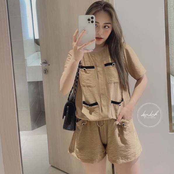 Set bộ đũi viền túi pha cộc nhiều màu