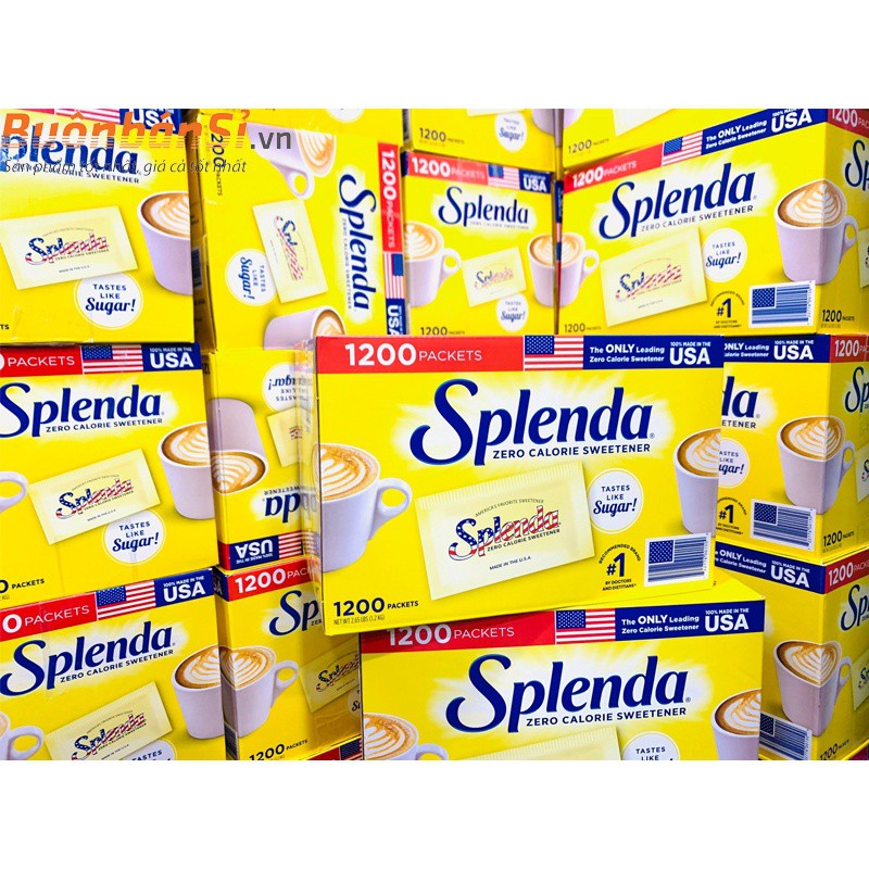 Com bo 50 gói Đường ăn kiêng Splenda nhập khẩu Hoa kỳ.