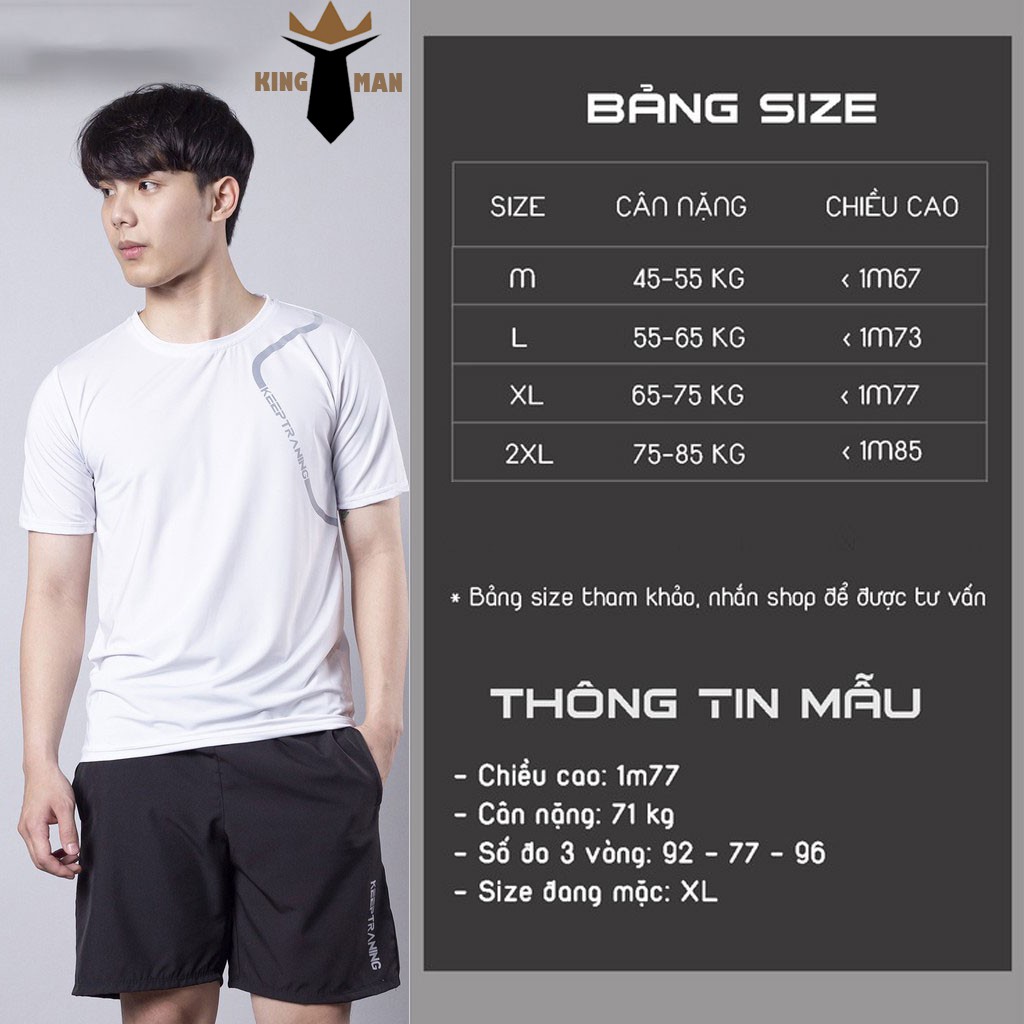 Bộ Thể Thao Nam,Đồ Bộ Quần Áo Tập Gym Nam KEEP TRAINING 2021 Kingman