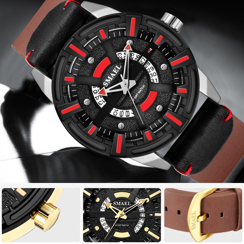 Đồng hồ nam SMAEL dây da cao câp, Bảo hành 6 tháng | BigBuy360 - bigbuy360.vn