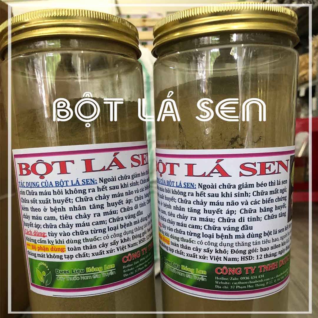 Bột lá sen hũ 500g sấy lạnh 100% nguyên chất - giúp giảm mỡ béo, ngủ ngon - Hàng Công ty loại 1