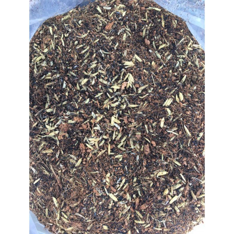 TRO TRẤU TRỘN sẵn : mụn xơ dừa, tro trấu, vỏ trấu, phân bò - bao 50dm