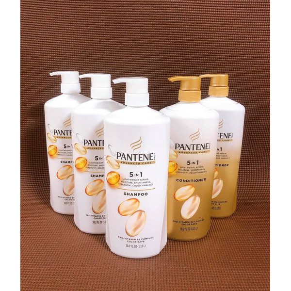 Bộ đôi gội xả Pantene Pro-V 5 in 1 của Mỹ mẫu mới nhất 1.13L