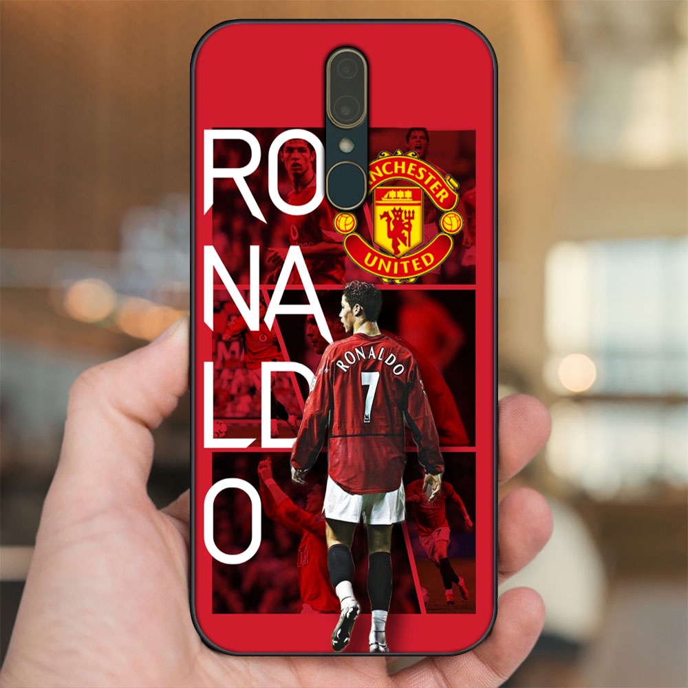 Ốp lưng Oppo F11 viền đen in hình Cristiano Ronaldo MU Manchester United CR7