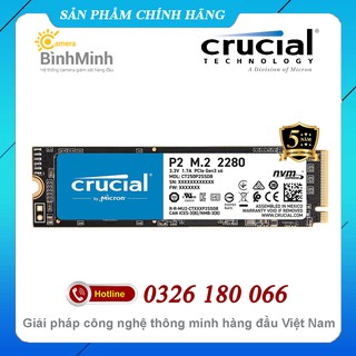 Ổ Cứng SSD 500GB 1TB 2TB Crucial P2  NVMe M2 PCIe Gen3 x4 2280 (CT500P2SSD8 CT1000P2SSD8 CT2000P2SSD8) - BH 3 Năm
