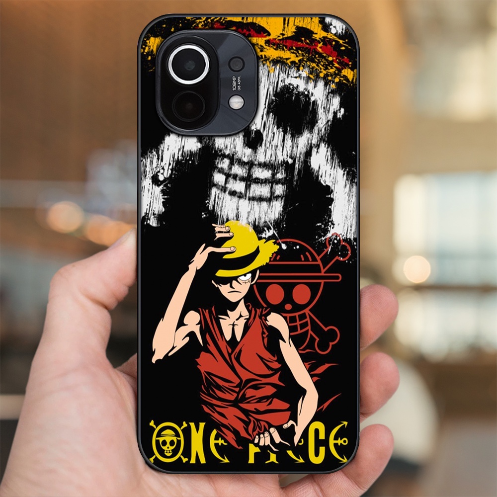 Ốp lưng Xiaomi Mi 11 viền đen in hình Luffy One Piece