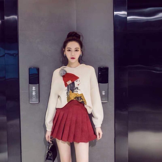 Sét bộ Áo lên mũ + chân váy