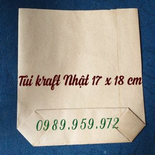 300 túi đựng gà rán ,thực phẩm giấy kraft Nhật 17 x 18cm
