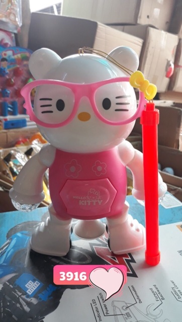 Lồng Đèn Trung Thu Mèo Kitty Đeo Kính Nhảy Có Nhạc , Đèn