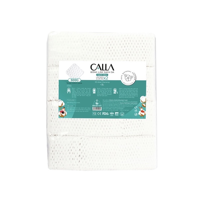 Bông làm sạch chuyên sâu 500g Calla của Bông Bạch Tuyết
