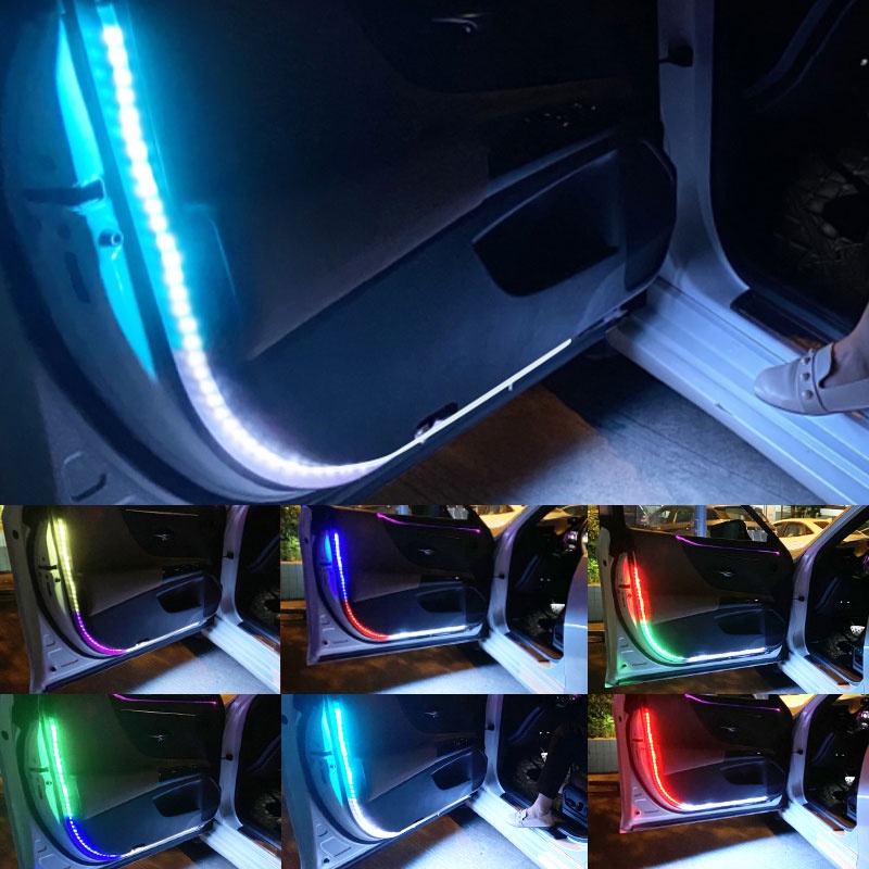 Dải đèn LED SEAMETAL RGB dán cửa xe hơi chào đón cảnh báo chống thấm nước chống va chạm nhấp nháy tiện lợi