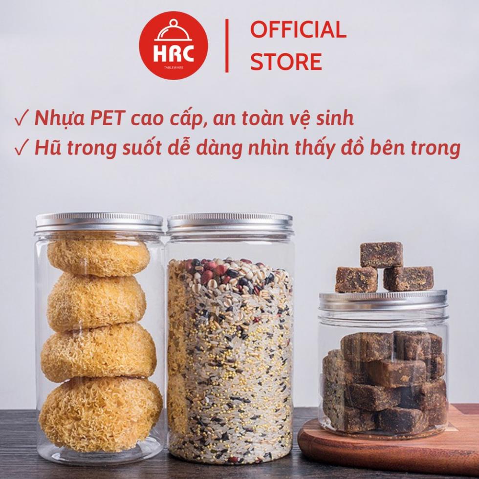 100 Hũ nhựa pet 500ml nắp nhôm đựng đồ khô (GIÁ RẺ) Hũ đựng thực phẩm, ngũ cốc nhiều kích cỡ