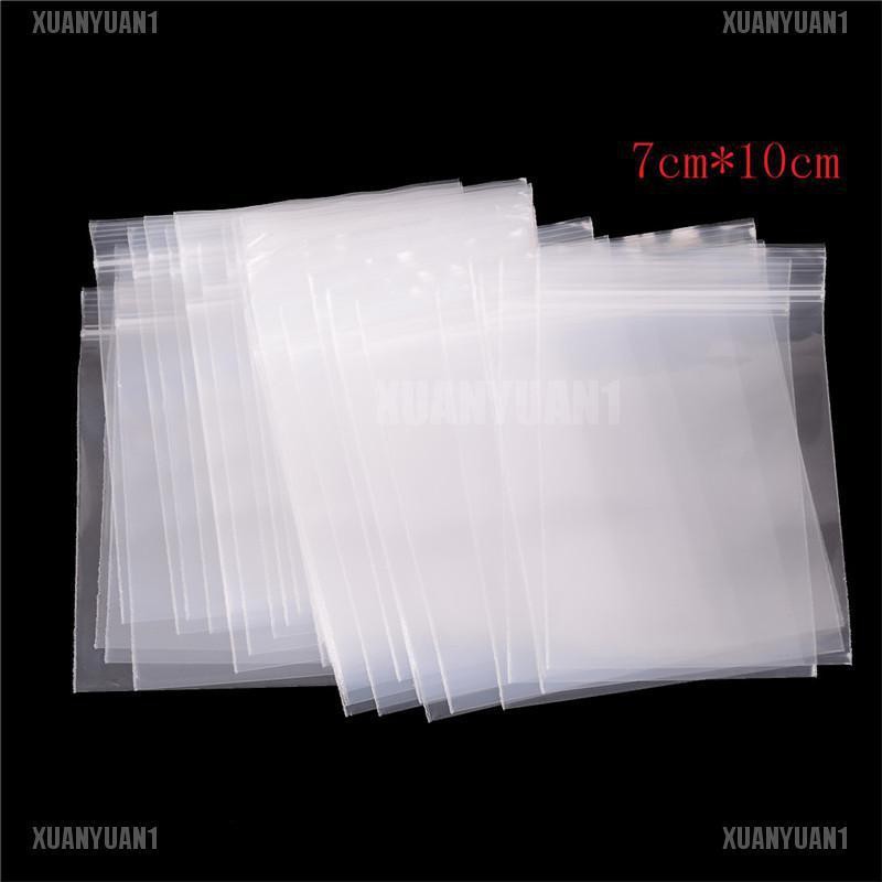 [XUANYUAN1] 100 Túi Zip Nhựa Dày Tự Khóa 0.12mm Có Thể Tái Sử Dụng