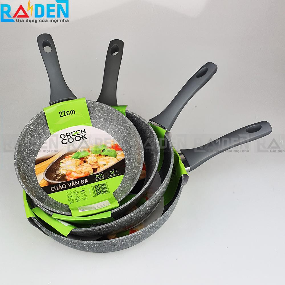 Chảo vân đá đáy từ chống dính GreenCook Size (đường kính) 22 24 26 28cm