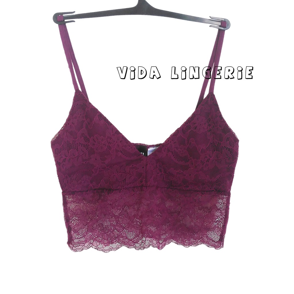 Áo bralette hai dây kiểu croptop xuất dư