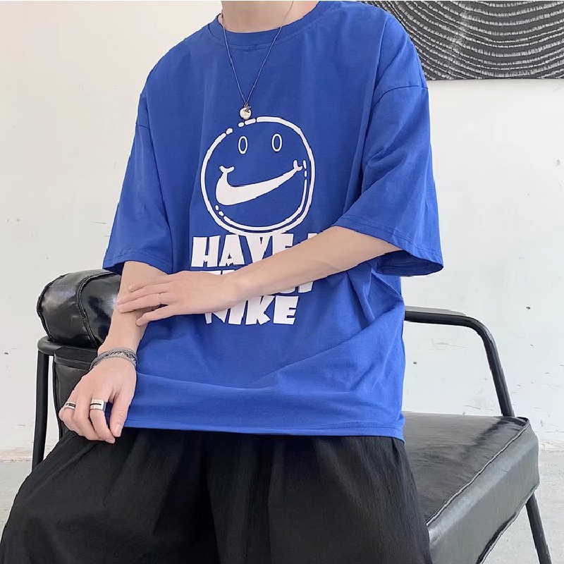 Áo Thun Tay Ngắn Cổ Tròn Dáng Rộng In Chữ Thời Trang Mùa Hè Phong Cách Hàn Quốc Cho Nam Giới Size M-8XL