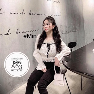 Bigsize Áo phối ren trắng A63