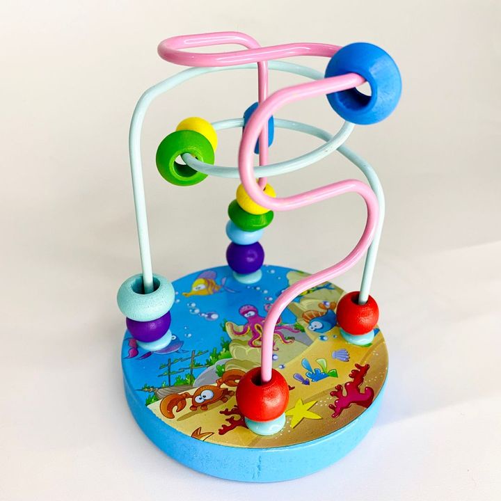 Đồ chơi luồn hạt mini gỗ nhiều màu sắc phát triển giác quan cho bé luyện khéo tay và kiên nhẫn