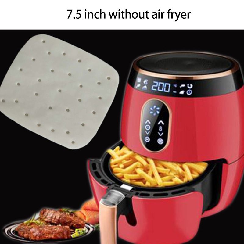 Set 100 giấy lót nồi hấp bánh hình vuông bằng silicone 7.5 Inch sử dụng một lần tiện lợi