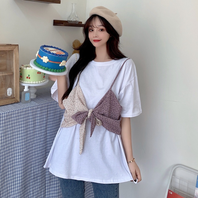 Áo thun SUXI tay ngắn cổ tròn cỡ lớn phong cách Hàn Quốc dễ thương thời trang cho nữ