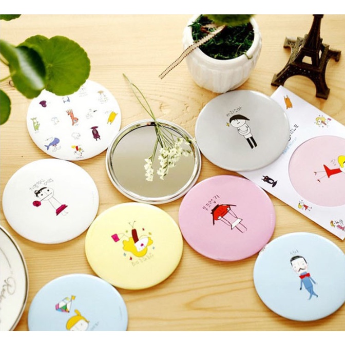 Gương Mini Cầm Tay Đáng Yêu - Gương tròn bỏ túi tiện dụng