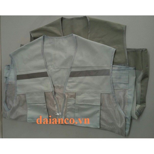Áo phản quang khoác kaki phối lưới 3 kéo 6 túi