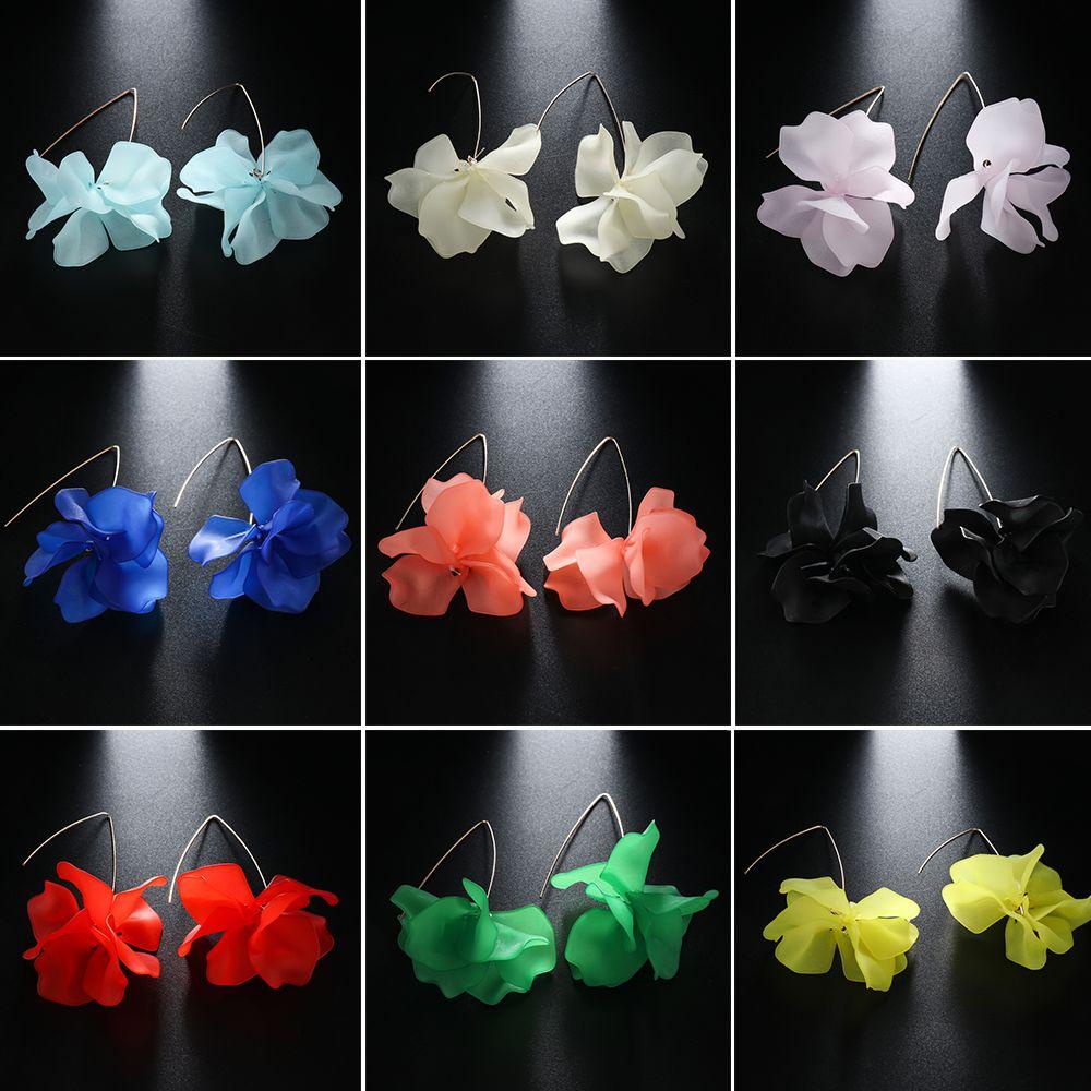 1 Bông Tai Dáng Dài Hình Hoa Thanh Lịch Handmade Thời Trang Cho Nữ