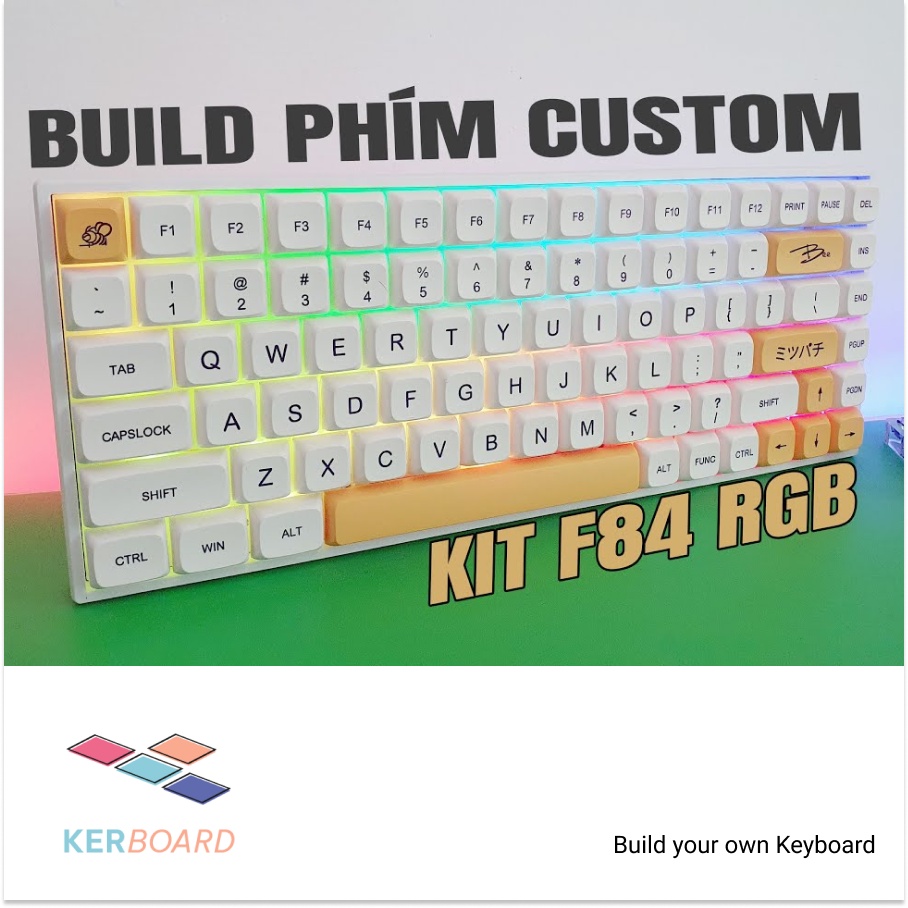 Kit bàn phím cơ custom Feker FK84T hotswap 3 chế độ kết nối bluetooth, dây, wireless RGB