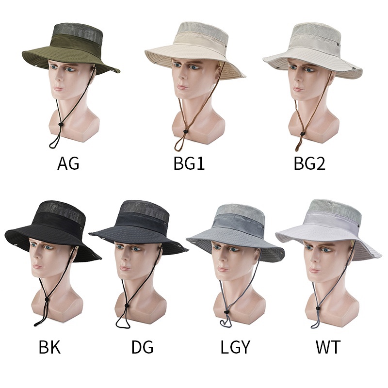 Nón Tai Bèo Vành Rộng Họa Tiết Rằn Ri Chống Tia Uv Gấp Gọn Thời Trang Đi Biển Cho Nam