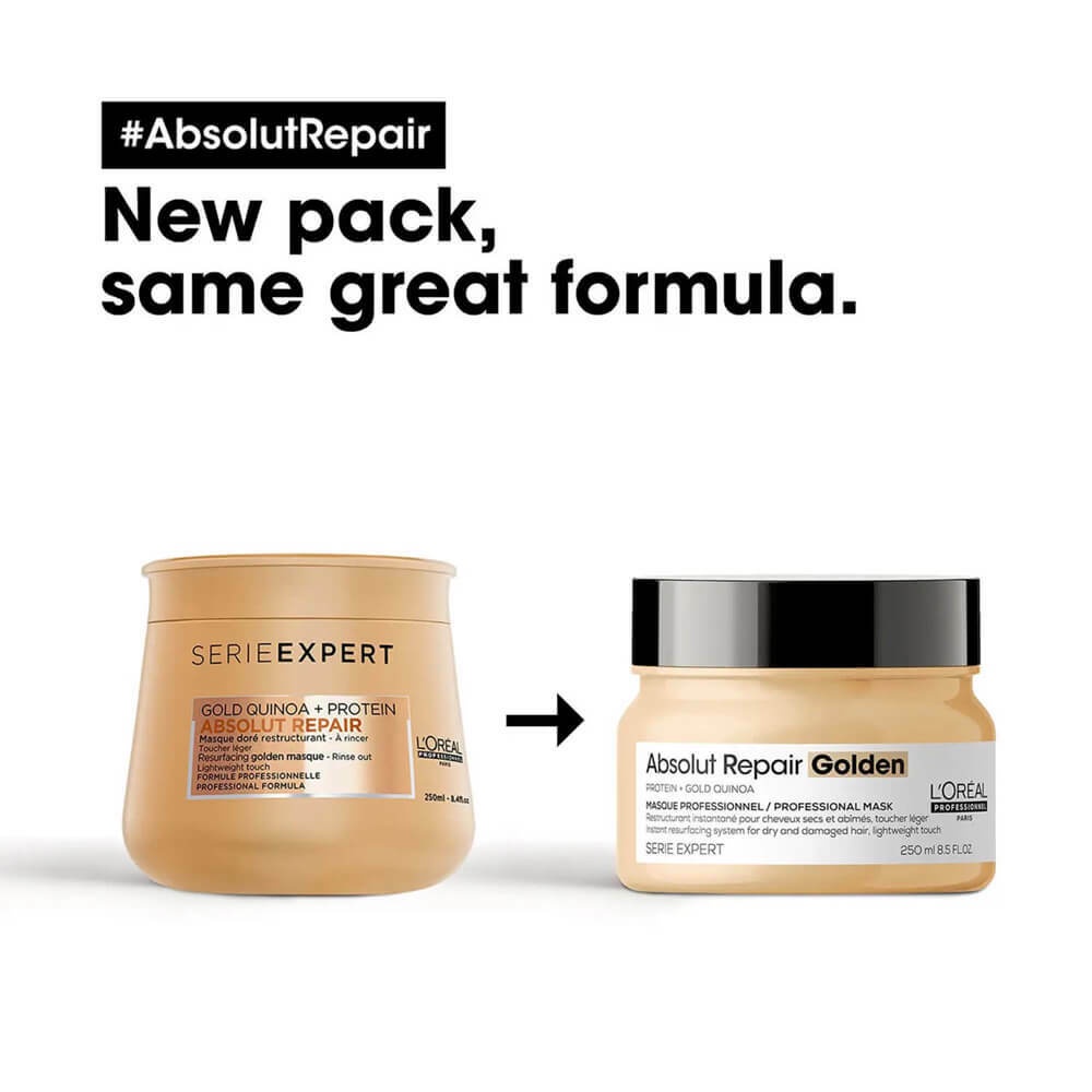 (CHÍNH HÃNG) HẤP DẦU NHŨ VÀNG L'OREAL SERIE EXPERT ABSOLUT REPAIR GOLDEN PROFESSIONAL MASK PHỤC HỒI TÓC HƯ TỔN NẶNG