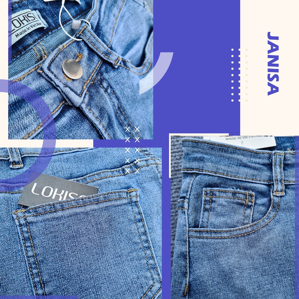 Quần jean nữ lưng cao co giãn dáng ôm skinny có túi trơn dài basic JANISA QJ03 | BigBuy360 - bigbuy360.vn