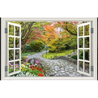 Tranh dán tường 3d cửa sổ có keo sẵn