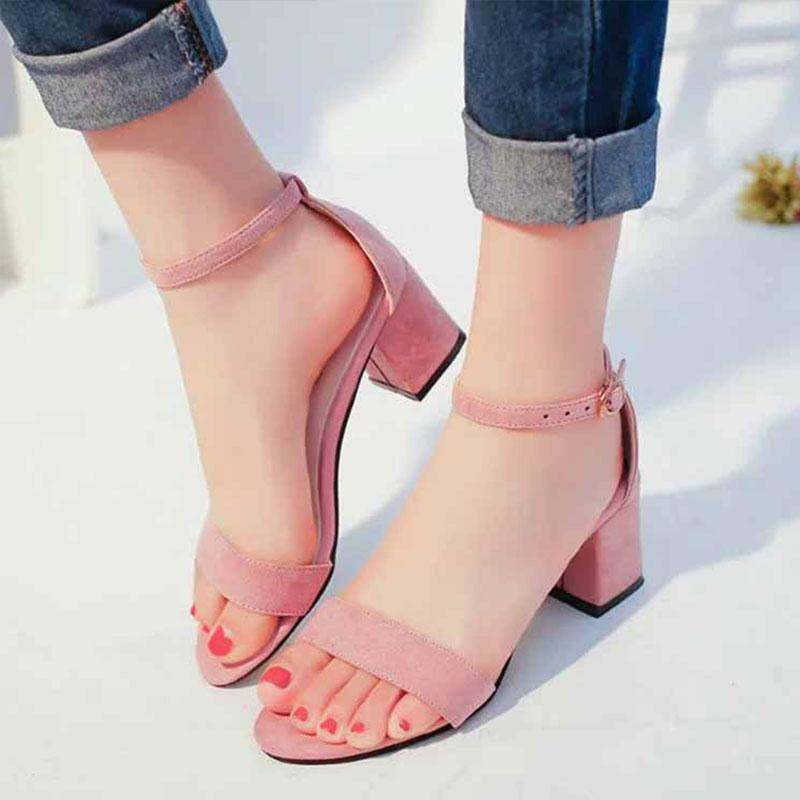 Xăng đan Cao Gót Phối Khóa Cài Phong Cách La Mã Thời Trang Mùa Hè Mới Dành Cho Nữ ISS402