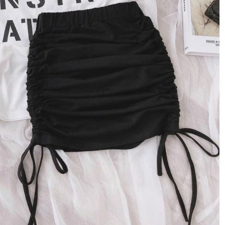 Chân Váy Body Dây Rút 2 Bên Cạp Cao Siêu Sexy, Chân Váy Ngắn Quyến Rũ Ôm Dáng Che Bụng