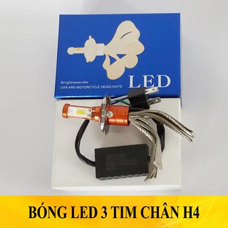 ĐÈN PHA LED XE MÁY 3 TIM CHÂN H4