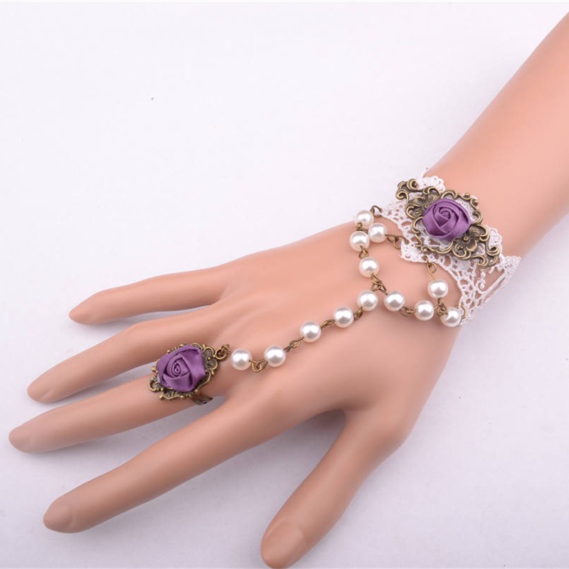 Vòng tay choker nữ 2 bông hồng ruốc xinh xắn