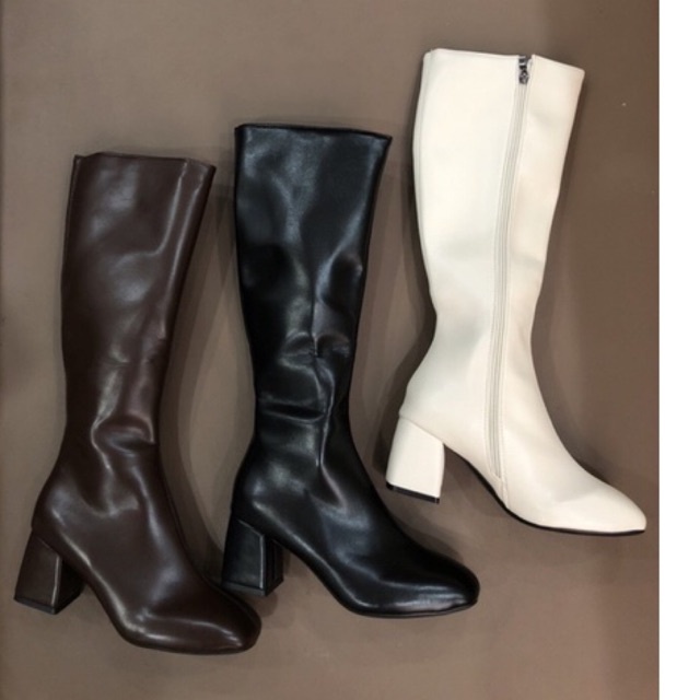 Boot đùi da lì cao cổ gót vuông 6 phân QC fullbox 651 - loại xịn