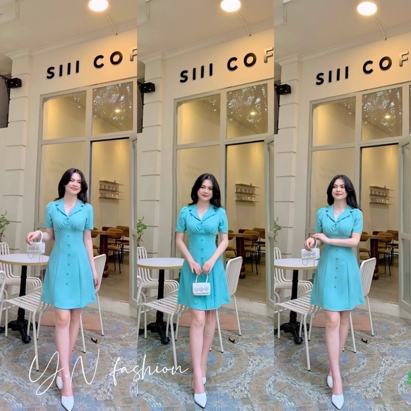 Bán sỉ váy cổ vec 3 màu