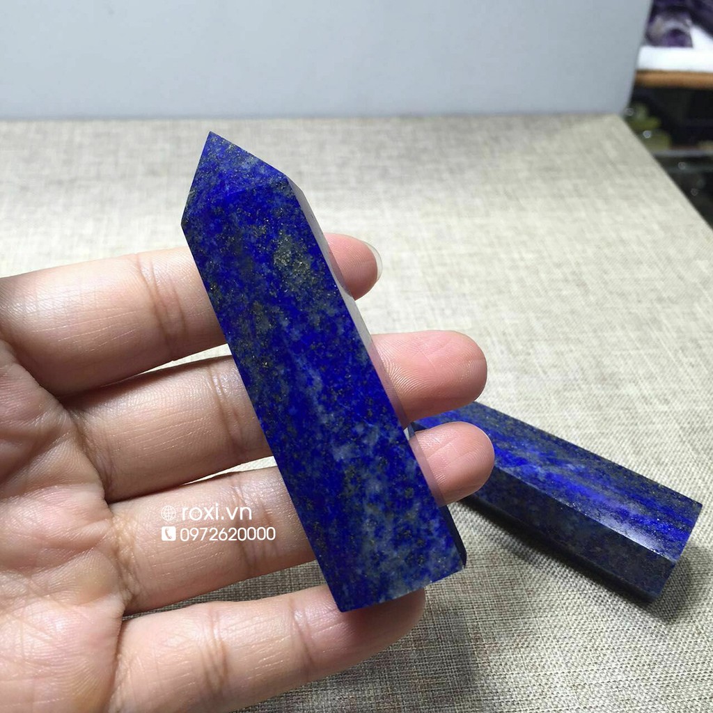 Trụ đá phong thủy xanh Lapis Lazuli (đá tự nhiên)