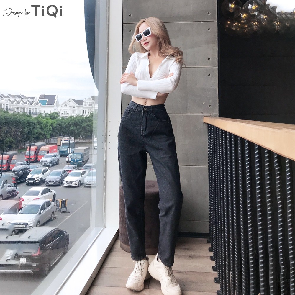 Quần baggy nữ lưng cao màu Đen Xám Xanh TiQi Jeans B1-77 | BigBuy360 - bigbuy360.vn