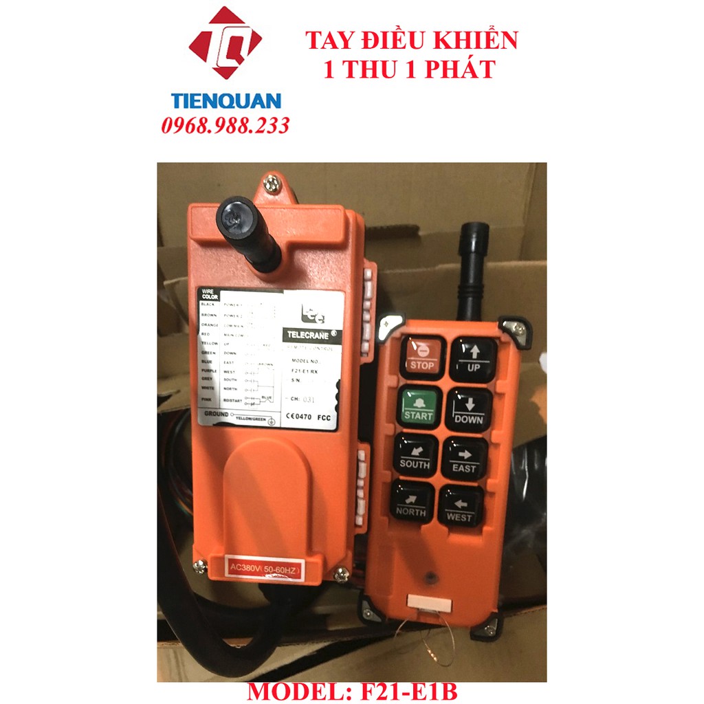 Bộ điều khiển cần trục, cẩu trục tay cẩu từ xa F21E1B TELEYDING 1 thu - 1 phát